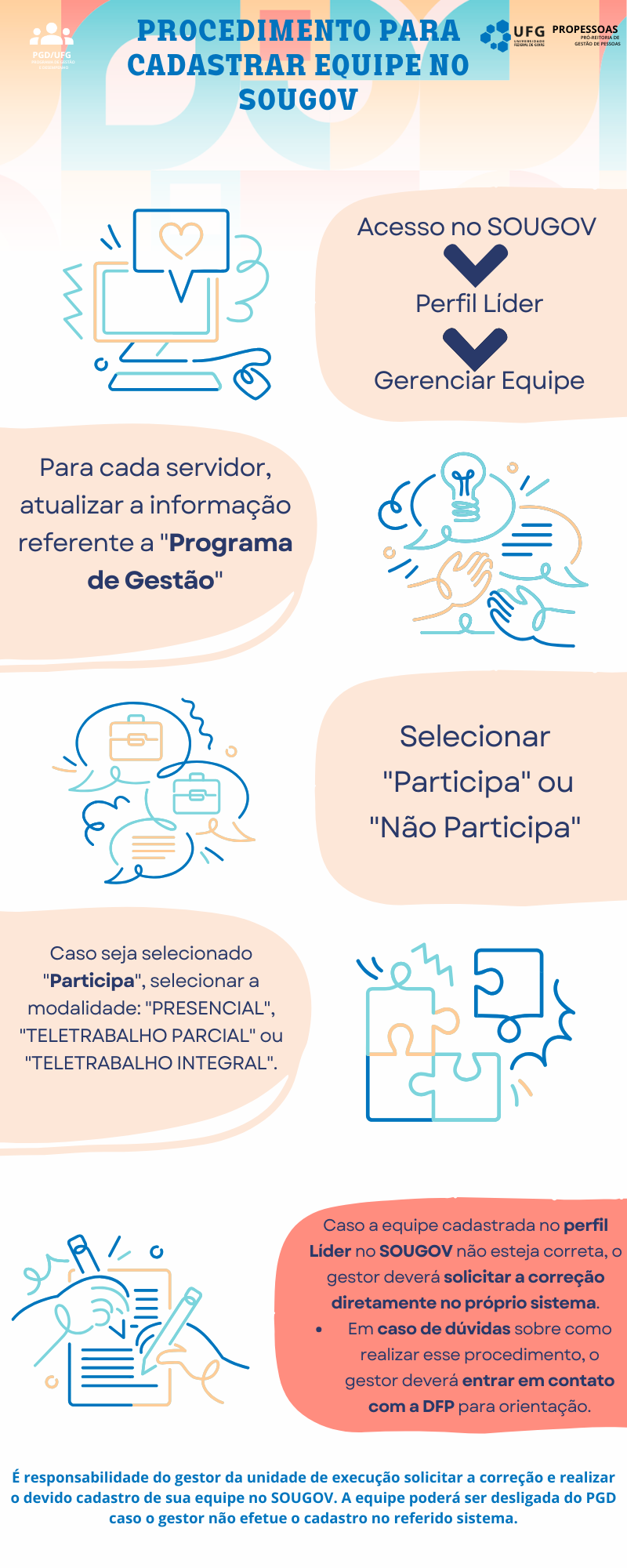 Orientação para realização de cadastro de equipe no SOUGOV