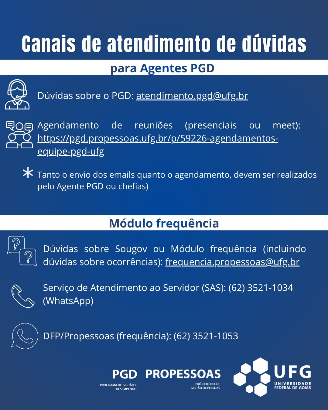 Página atendimento Agentes PGD