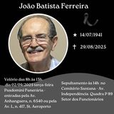 Nota de pesar Joao Batista Ferreira