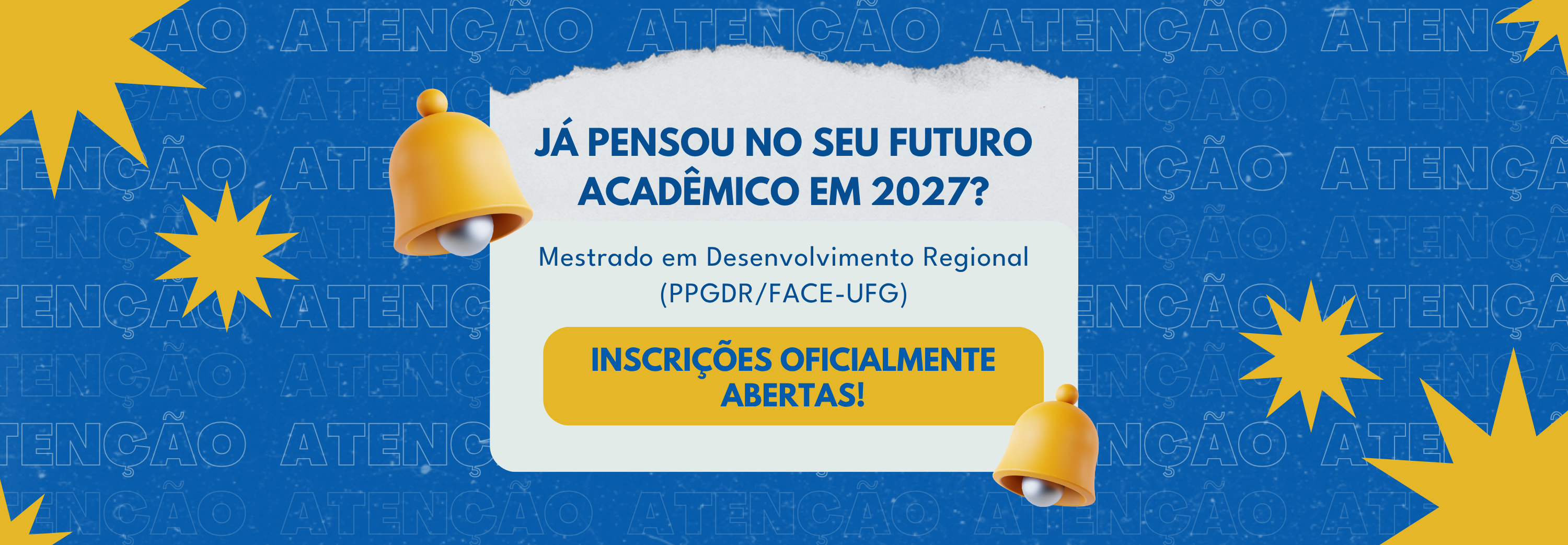 Inscrições abertas 2027