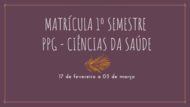 Matrícula 1º semestre