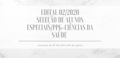 Banner Edital aluno especial 2020/2 Banner Edital aluno especial 2020/2