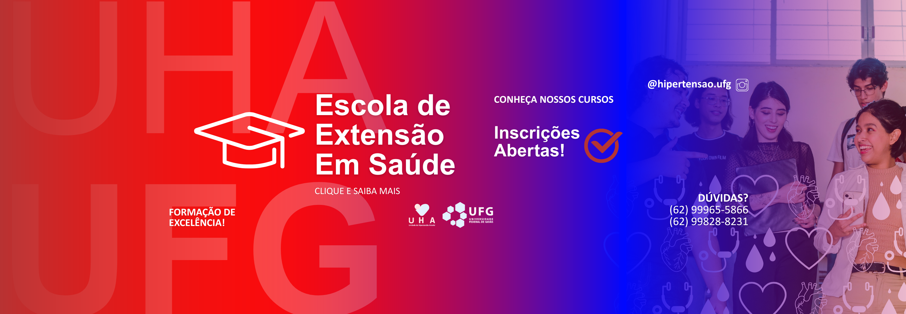 Banner Escola de Extensão UHA_Inscrições