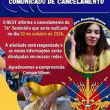Cancelamento do 76° Seminário NEST