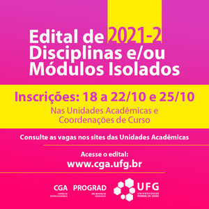 Post Edital Disciplinas/Módulos isolados - ingresso em 2021/2