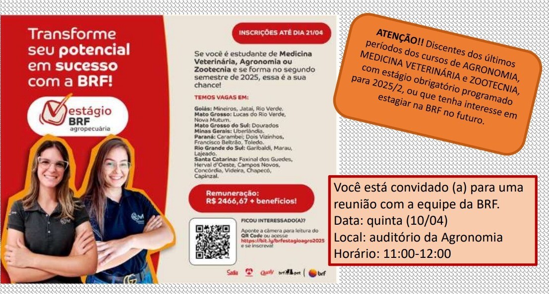 Oportunidade de estágio BRF