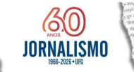 Imagem mostra logo comemorativa dos 60 anos do curso de jornalismo da UFG