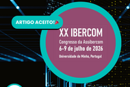 Imagem mostra informações sobre artigo aceito em congresso Ibercom 2026