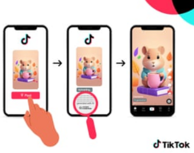 Imagem mostra sistema de detecção automática de conteúdo sintético do TikTok