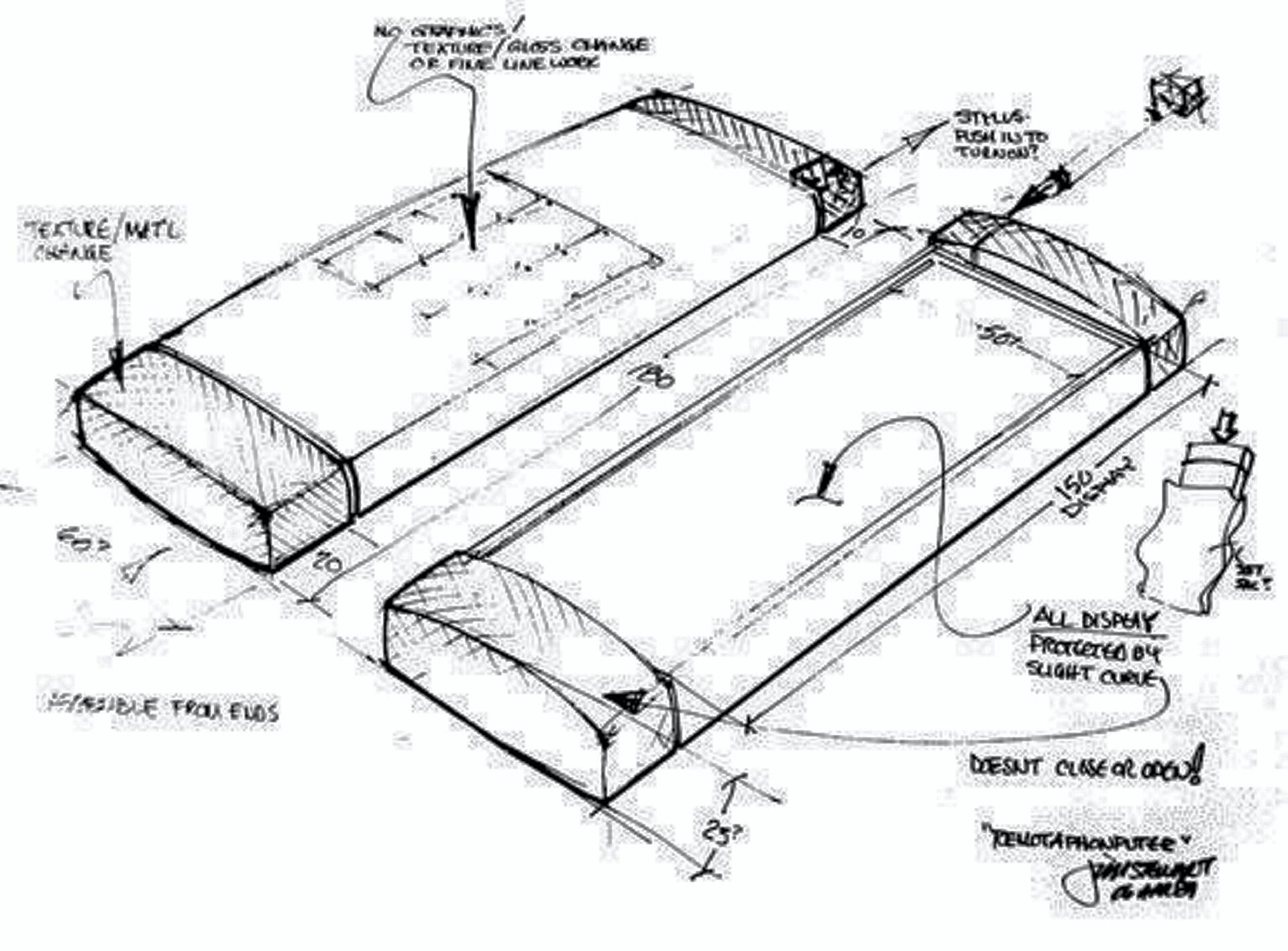 Imagem mostra rascunho do smartphone projetado por Marc Porat em 1989