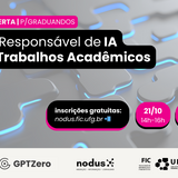 Imagem mostra detalhes de aula aberta sobre uso de IA em trabalhos acadÊmicos