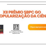 Imagem mostra informações do prêmio de popularização da ciência da SBPC