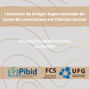 Fundo em tom cinza claro com as linhas curvas em tons de amarelo e marrom claro, mantendo a mesma identidade visual. A chamada para inscrições está centralizada em destaque, incentivando a participação do público como ouvinte.