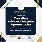 Divulgação dos trabalhos selecionados para apresentação