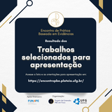 Divulgação dos trabalhos selecionados para apresentação