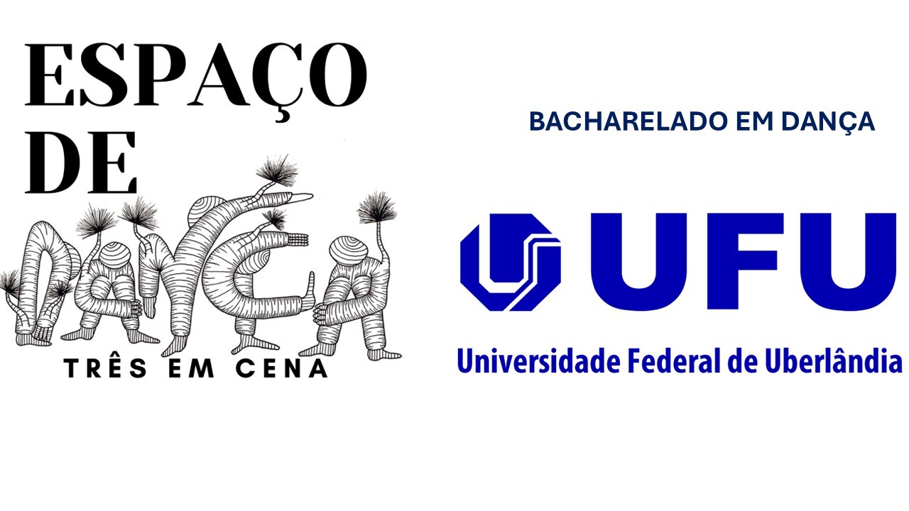 Logo do espaço 3 em cena e da Universidade Federal de Uberlândia