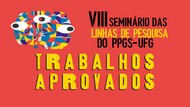 fundo vermelho com arte do evento escrito trabalhos aprovados