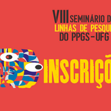 Fundo vermelho com arte abstrata escrito inscrições em amarelo