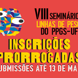 banner vermelho com escritos em amarelo os dizeres "inscrições prorrogadas" e em branco "submissões até 13 de maio"