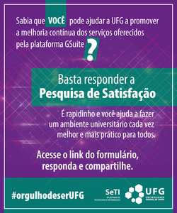 Pesquisa de satisfação do G-Suíte já está no ar! Pesquisa de satisfação do G-Suíte já está no ar!
