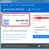 Tela do Team Viewer Tela do Team Viewer