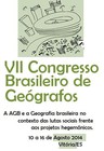 VII Congresso Brasileiro de Geográfos