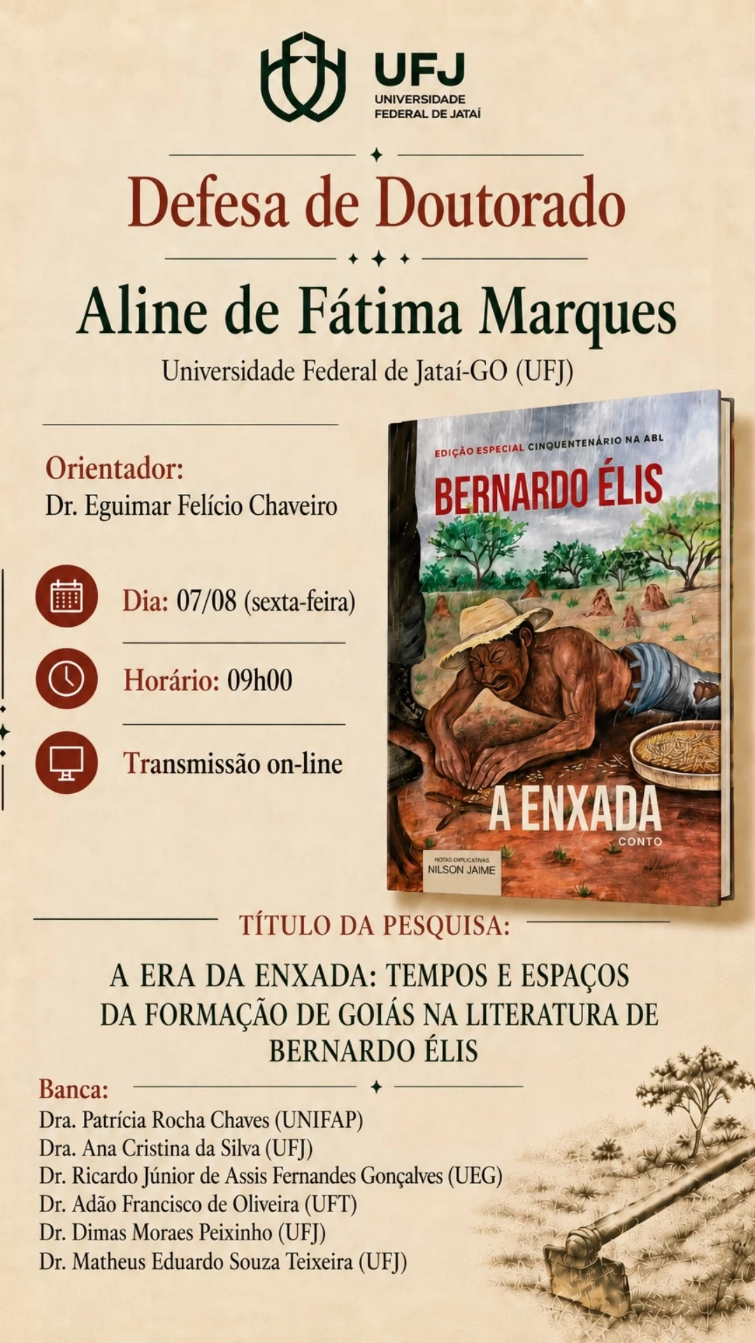 Convite de defesa de tese - Aline de Fatima