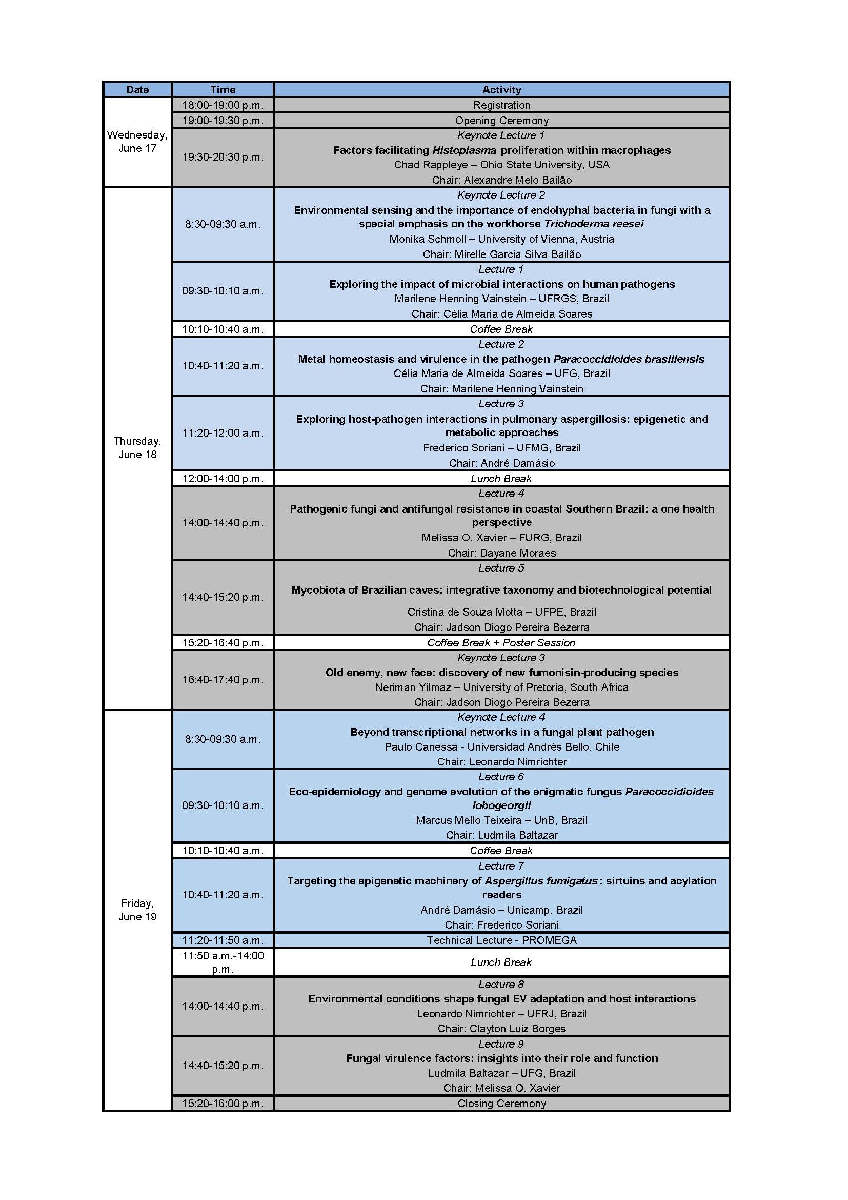 Programação final em inglês 