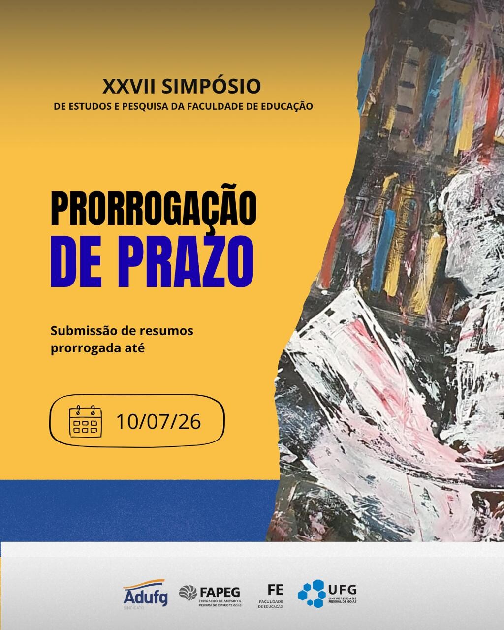 Card informando o novo prazo de submissões.
