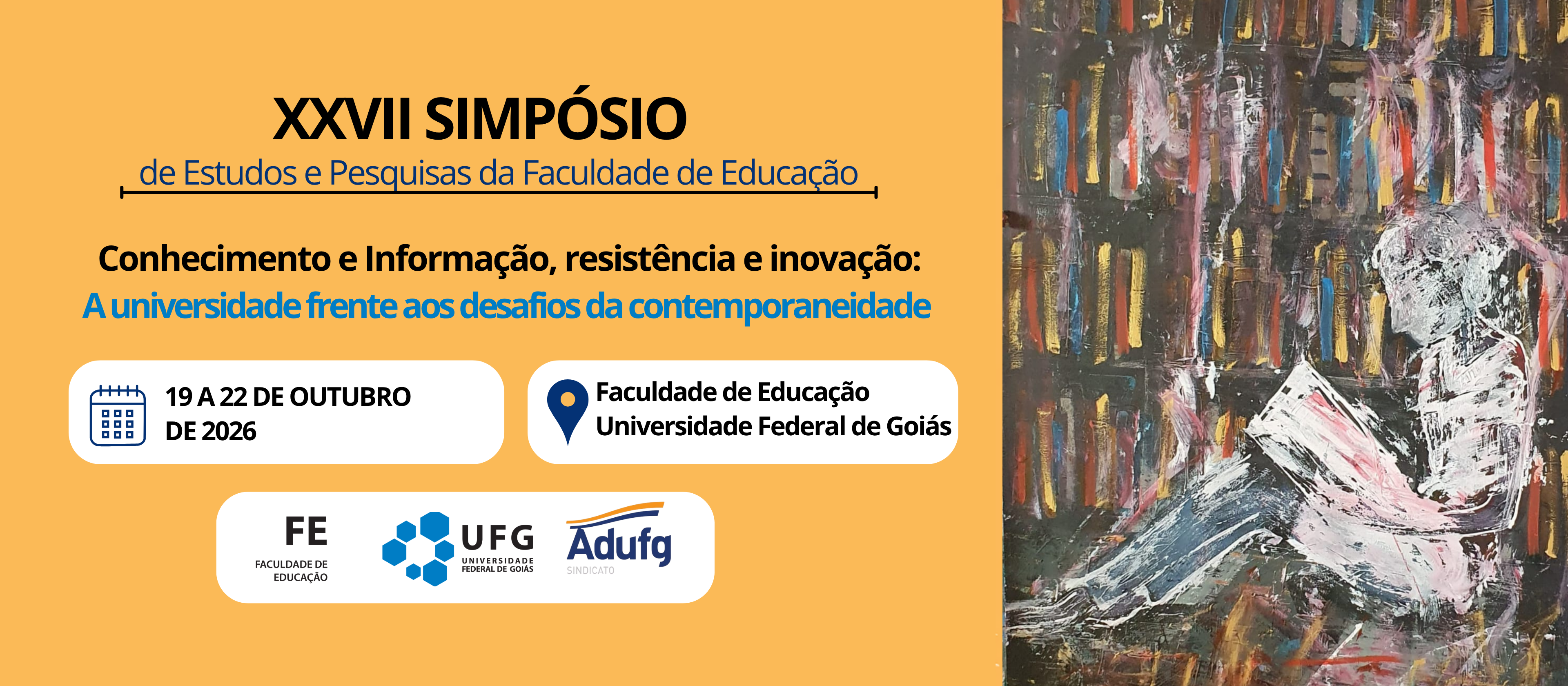 Banner vertical contendo informações do evento