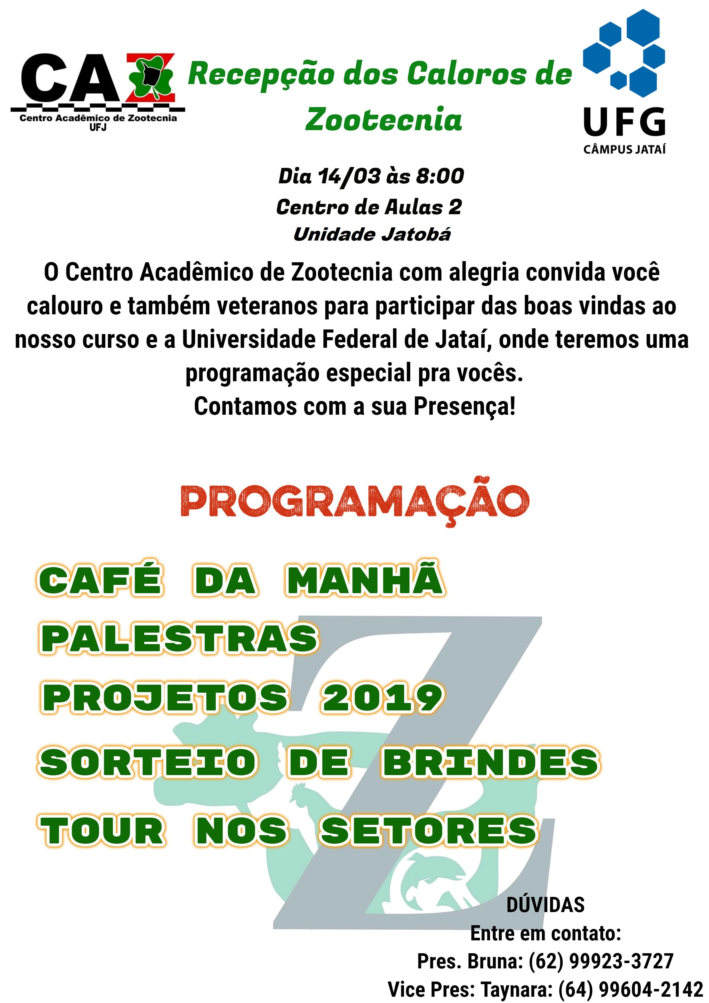 Programação calourada 2019 - 14/3