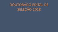 Doutorado Edital de seleção 2018