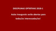 Capa aulas optativas abertas