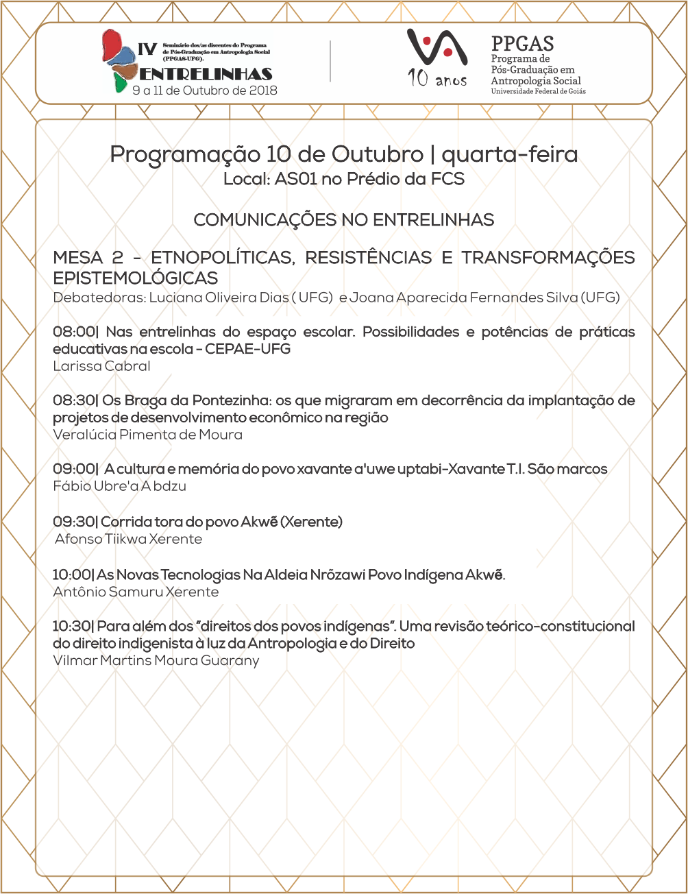 Seminário 10 anos do PPGAS-UFG│IV Entrelinhas - 3 de 5