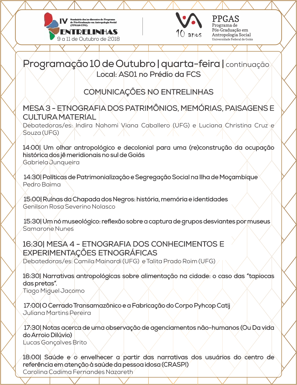 Seminário 10 anos do PPGAS-UFG│IV Entrelinhas - 4 de 5