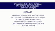 Chamada em Libras para o curso Letras: LIBRAS 2018/1