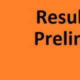 Texto "Resultado Preliminar" em um fundo laranja Texto "Resultado Preliminar" em um fundo laranja
