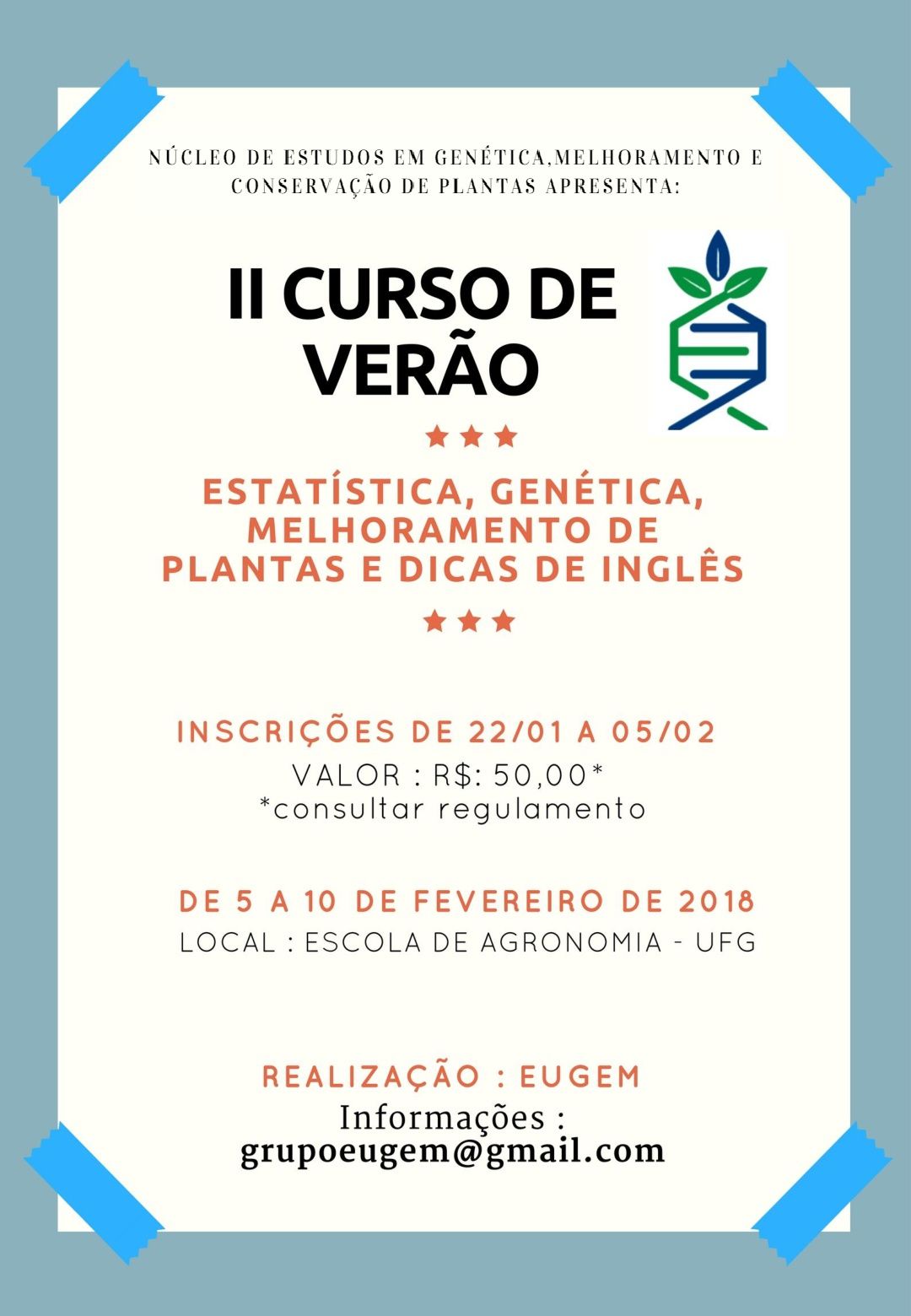 Flyer do II Curso de Verão (EUGEM)