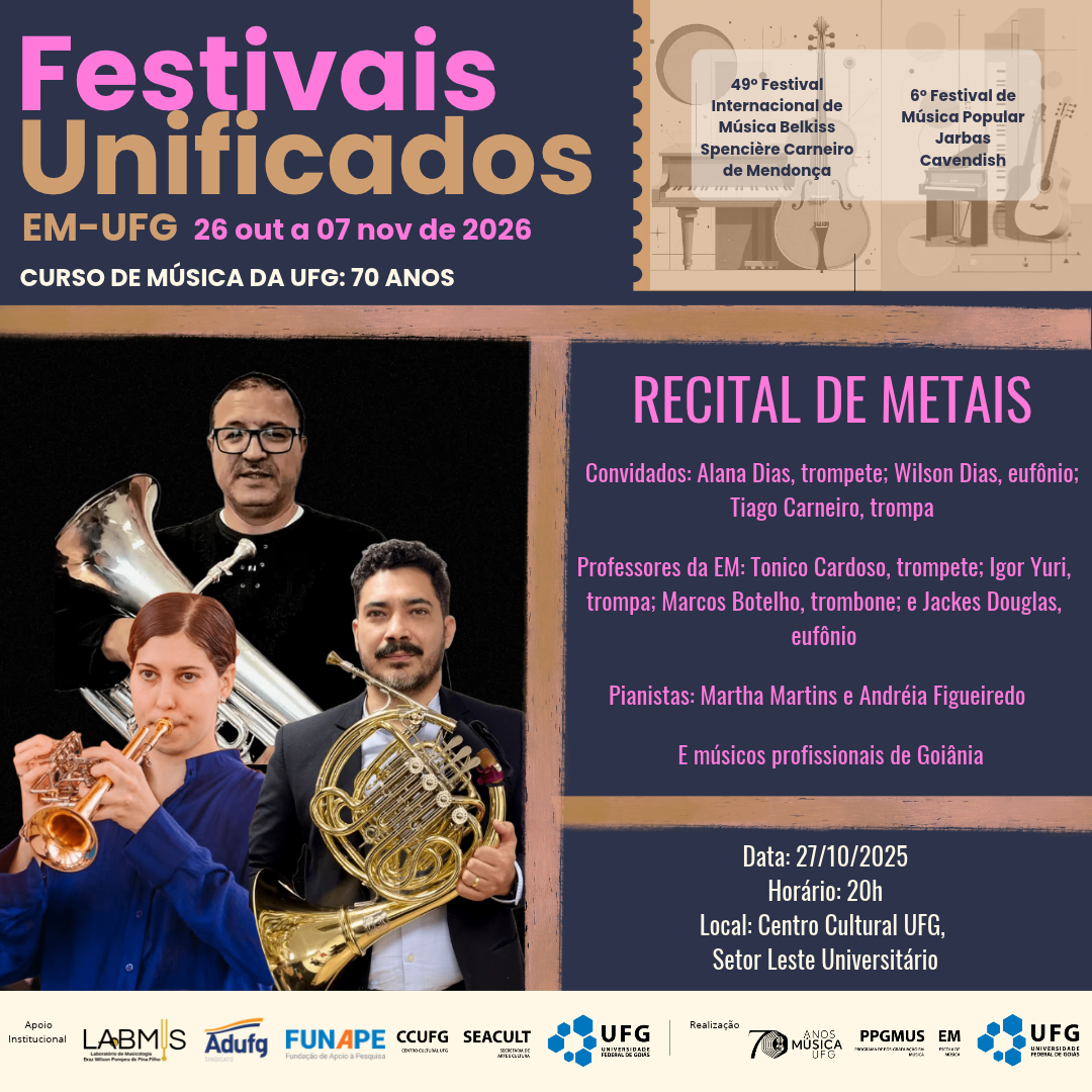 Festivais Unificados 2026 dia 27 outubro terça