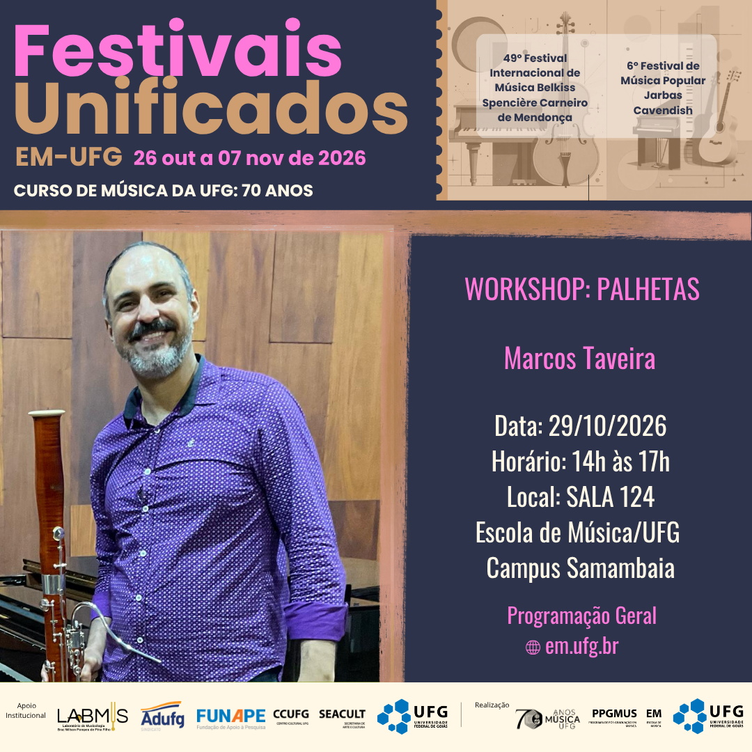 Festivais Unificados 2026 dia 29 outubro 2026