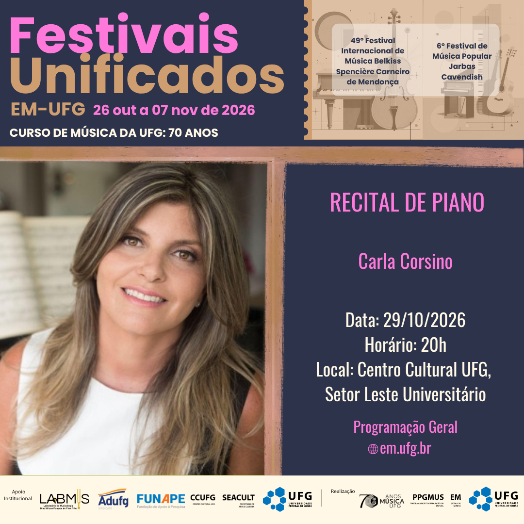 Festivais Unificados 2026 dia 29 outubro 2026