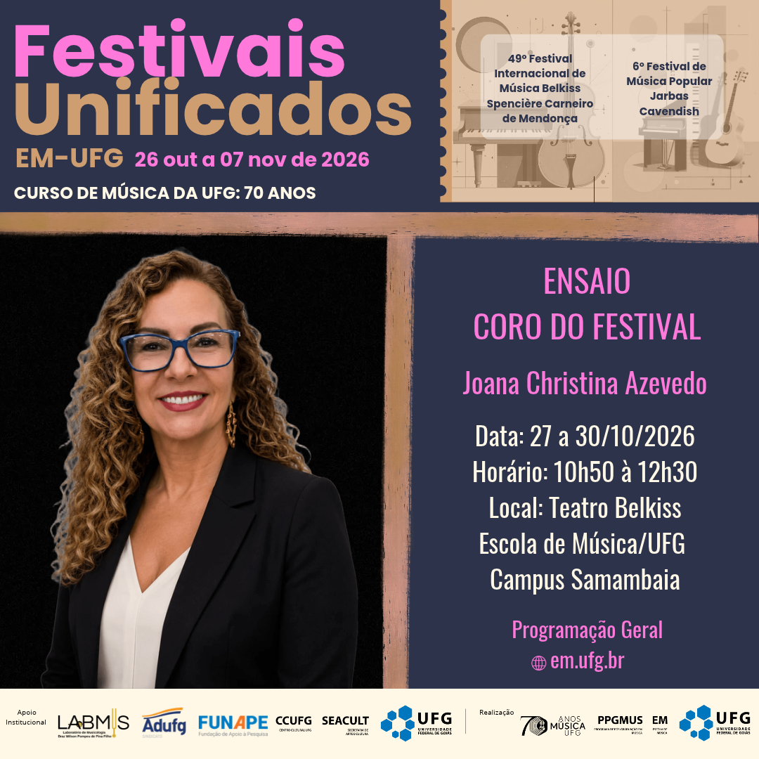 Festivais Unificados 2026 agenda dia 28 outubro