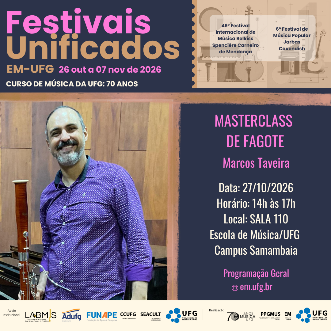 Festivais Unificados 2026 dia 27 outubro terça