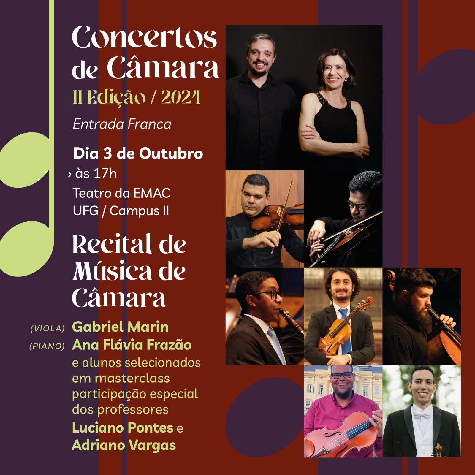 Concertos de Câmara & Masterclasses outubro 2024