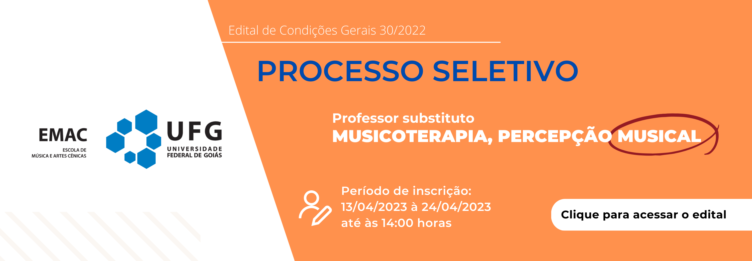 Banner processo seletivo musicoterapia