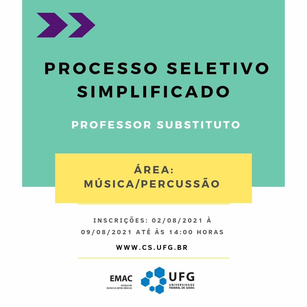 processo seletivo percussão julho 2021