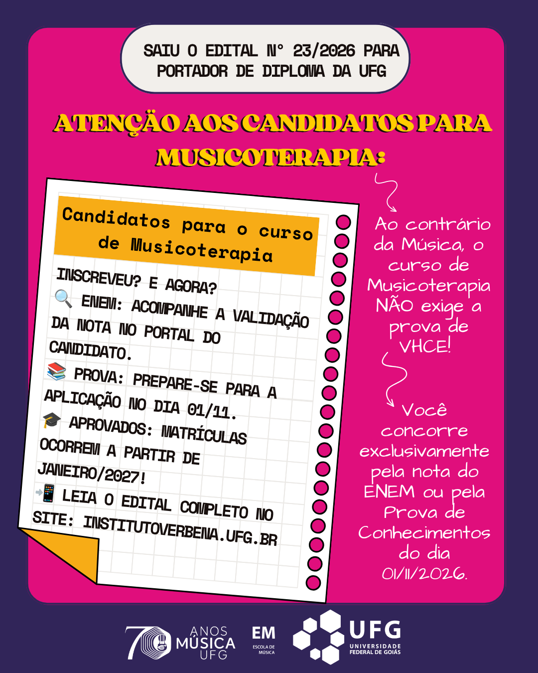 vhce e portador de diploma 2026