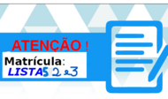 Imagem Matrícula Listas 2 e 3