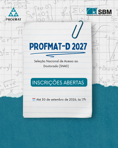 DOUTORADO PROFMAT 2027: Inscrições abertas!