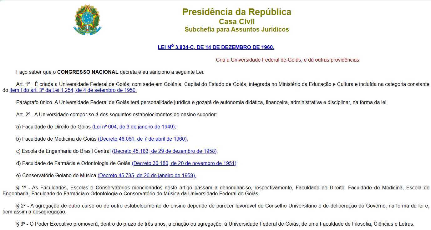 LEI No 3.834-C, DE 14 DE DEZEMBRO DE 1960.